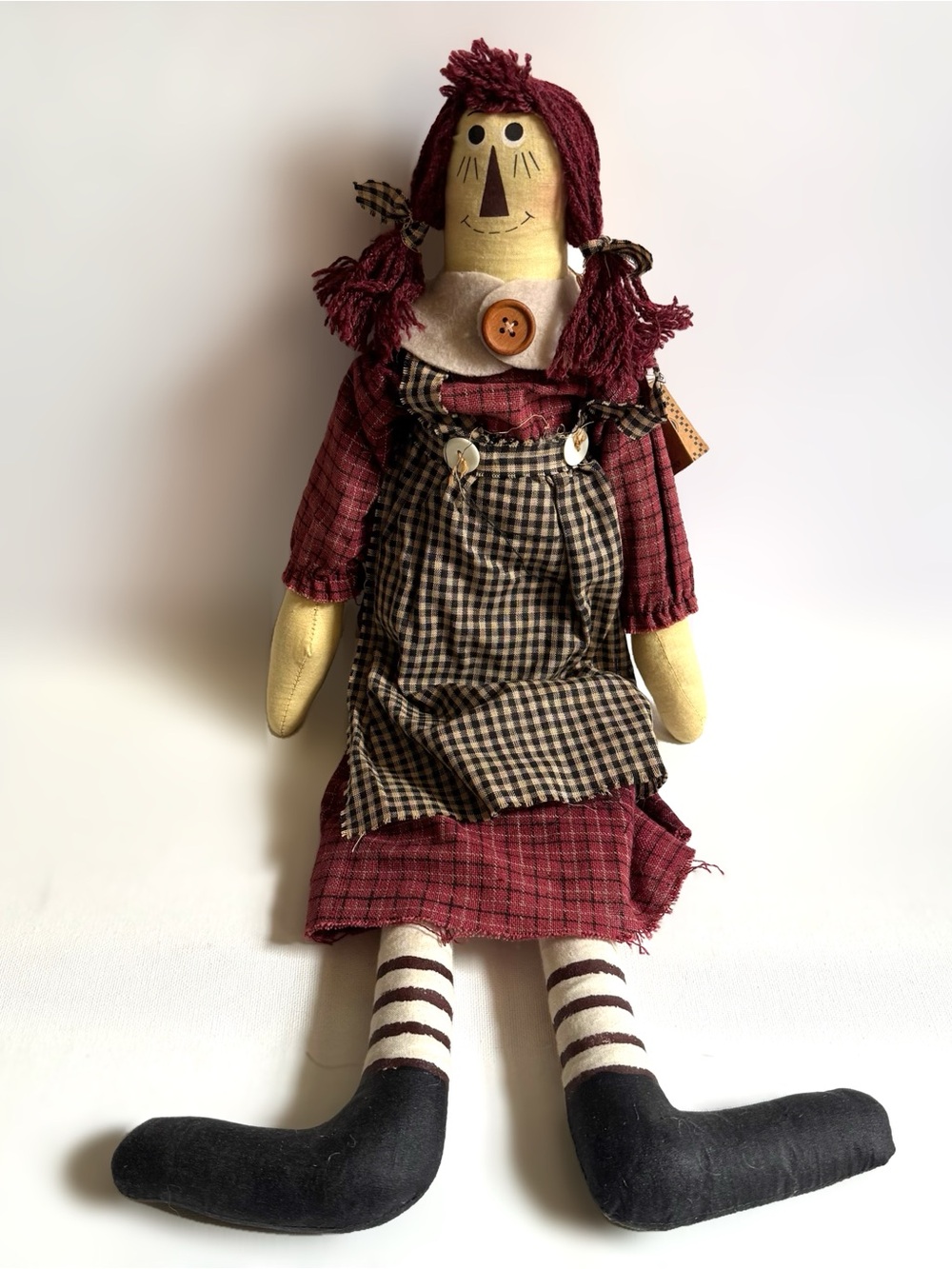 Hearthside Collection Primitive Rag Doll Raggedy Ann 22" Shelf Sitter Country